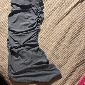 Long scrunched slinky skirt